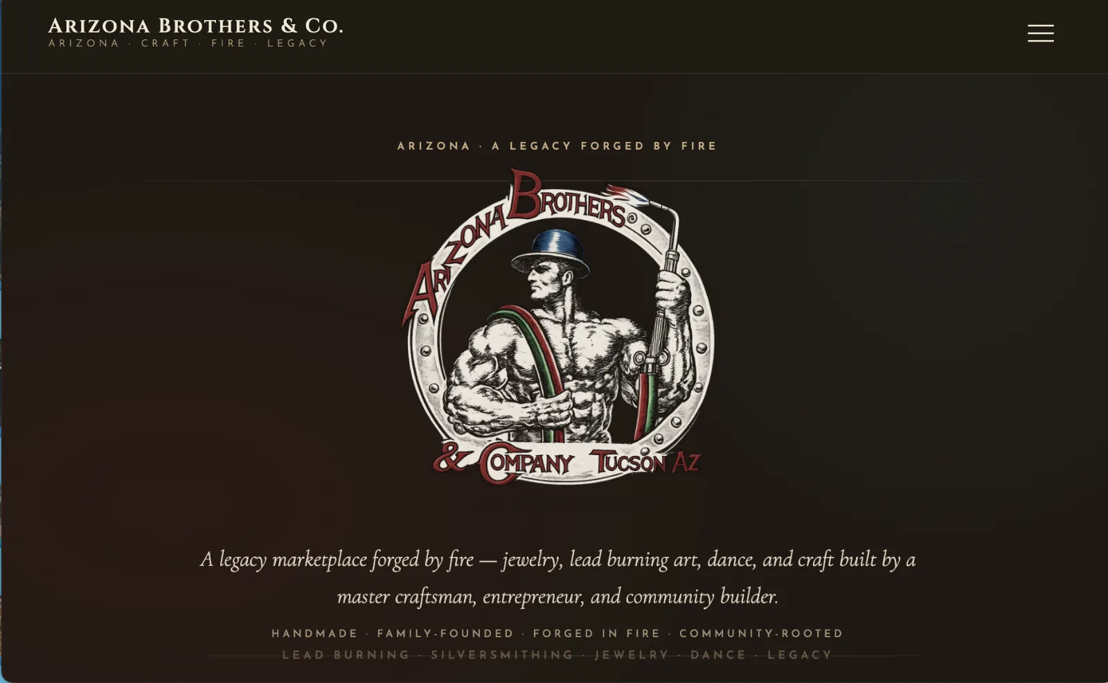 Homepage of the Arizona Brothers & Company website