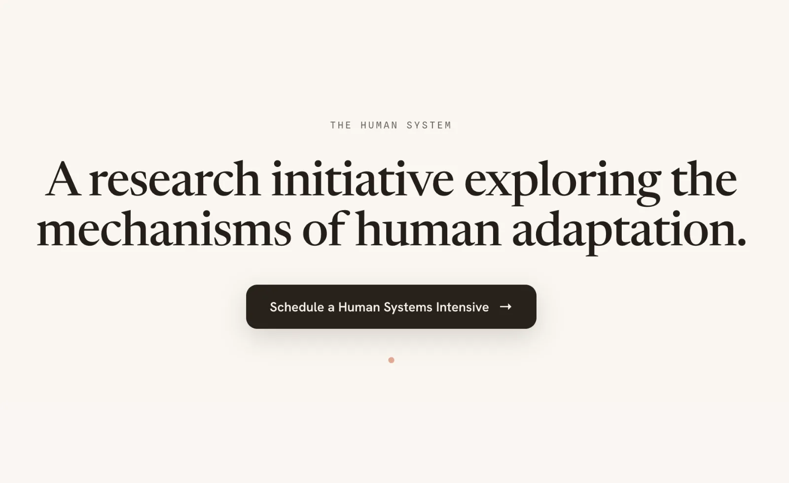 Homepage of The Human System website