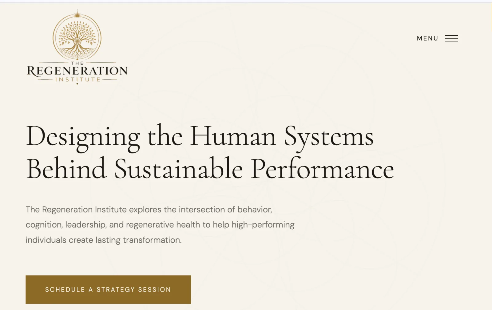 Homepage of The Regeneration Institute website